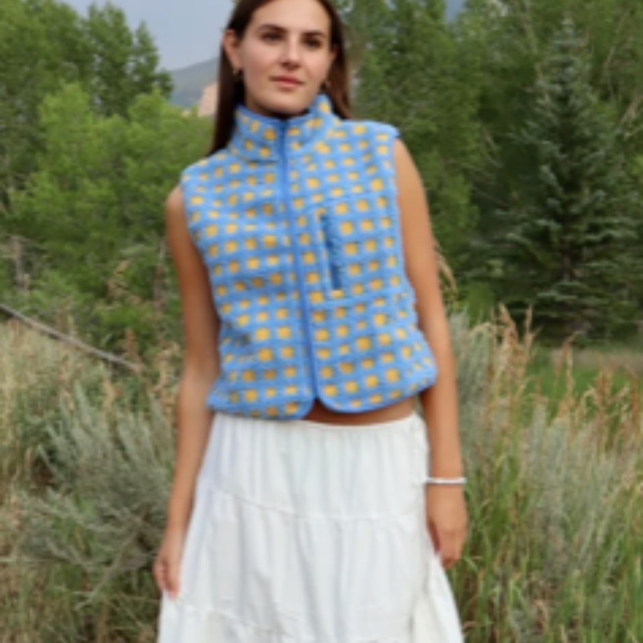 Montana Vest | Blue + Yellow Midnight Lunch, hardly worn - Picture 3 of 6